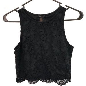 Forever 21 black lace crop top